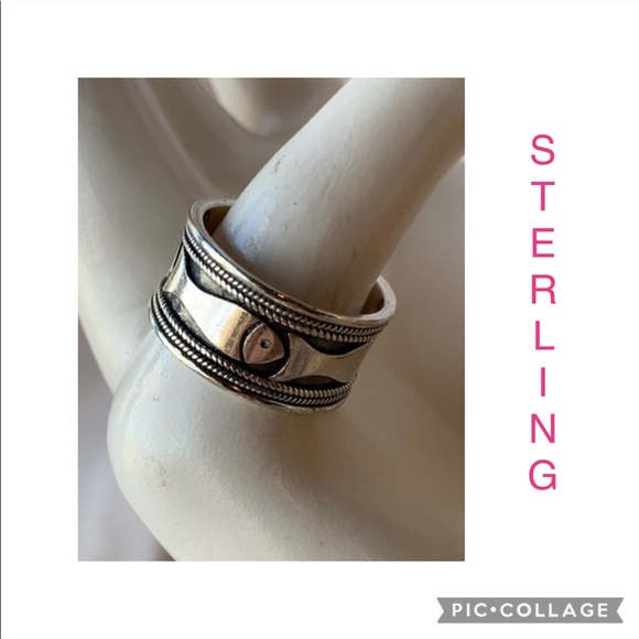 Sterling silver stamped designer OVI ring - Picture 1 of 7